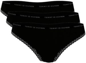 Tommy Hilfiger Underwear Slip 3P THONG met verfijnd kanten randje onder aan de pijpen & tommy hilfiger elastische band (set 3 stuks Set van 3)