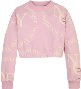Tommy Hilfiger sweater met all over print roze geel