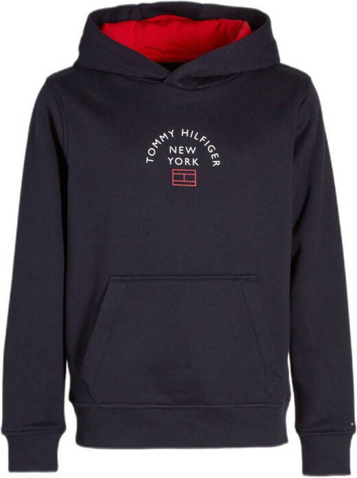 Tommy Hilfiger sweater met logo donkerblauw rood