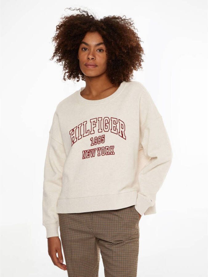 Tommy Hilfiger sweater met logo ecru