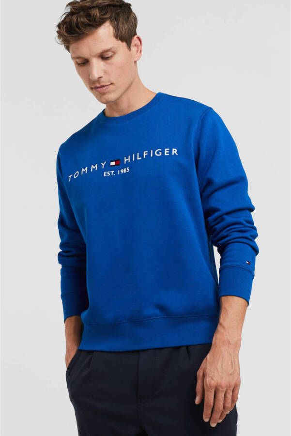 Tommy Hilfiger sweater met logo greek isle blue