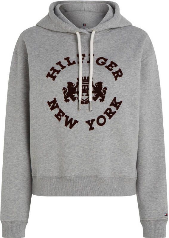 Tommy Hilfiger Hoodie REG VARSITY FLOCK HOODIE met grote logoprint op borsthoogte