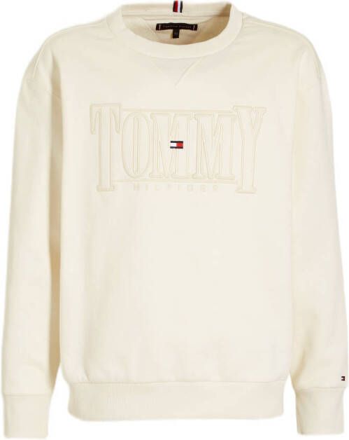Tommy Hilfiger sweater met logo ivoor