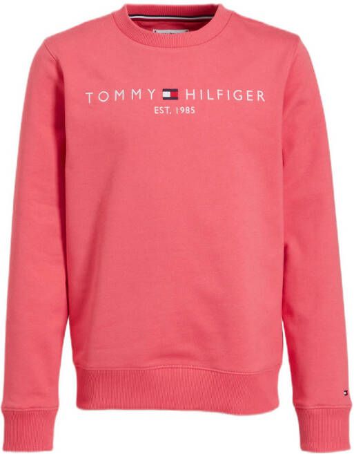 Tommy Hilfiger sweater met logo koraalrood