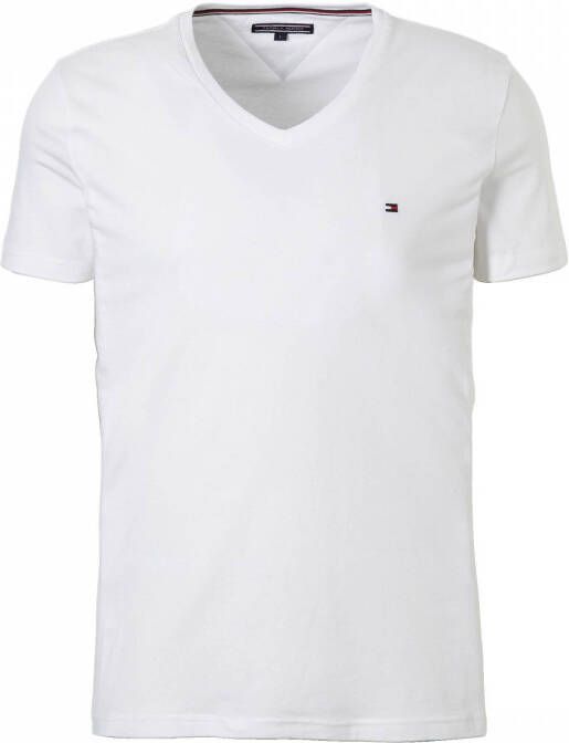 Tommy Hilfiger Slim Fit Stretch Katoenen T-Shirt White Heren