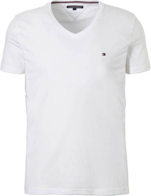 Tommy Hilfiger Slim Fit Stretch Katoenen T-Shirt White Heren