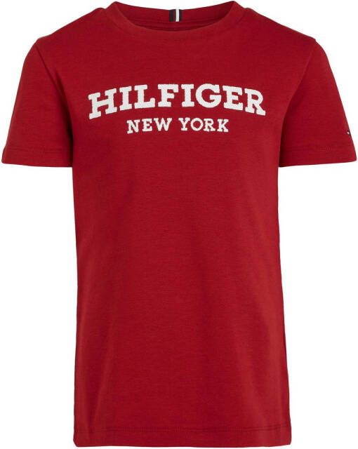 Tommy Hilfiger T-shirt HILFIGER LOGO met logo rood Jongens Katoen Ronde hals 128