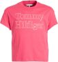 Tommy Hilfiger T-shirt met logo koraalrood Meisjes Katoen Ronde hals Logo 176 - Thumbnail 2