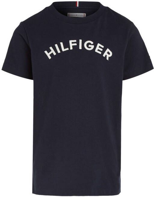 Tommy Hilfiger T-shirt met tekst donkerblauw