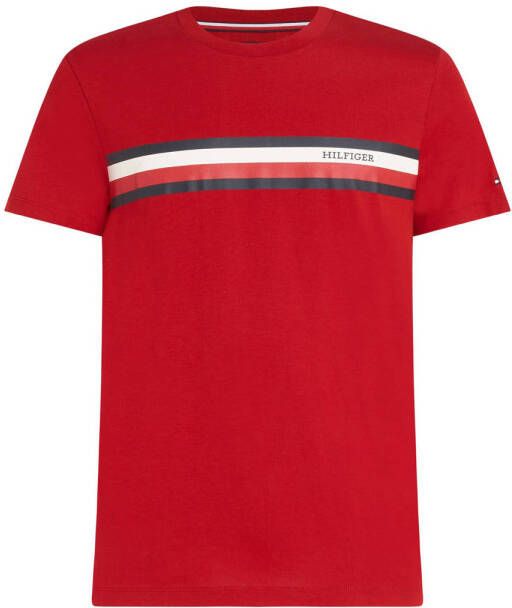 Tommy Hilfiger T-shirt MONOTYPE CHEST STRIPE met logo arizona red