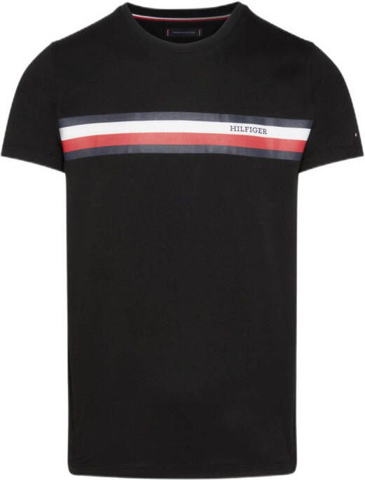 Tommy Hilfiger T-shirt MONOTYPE CHEST STRIPE met logo black