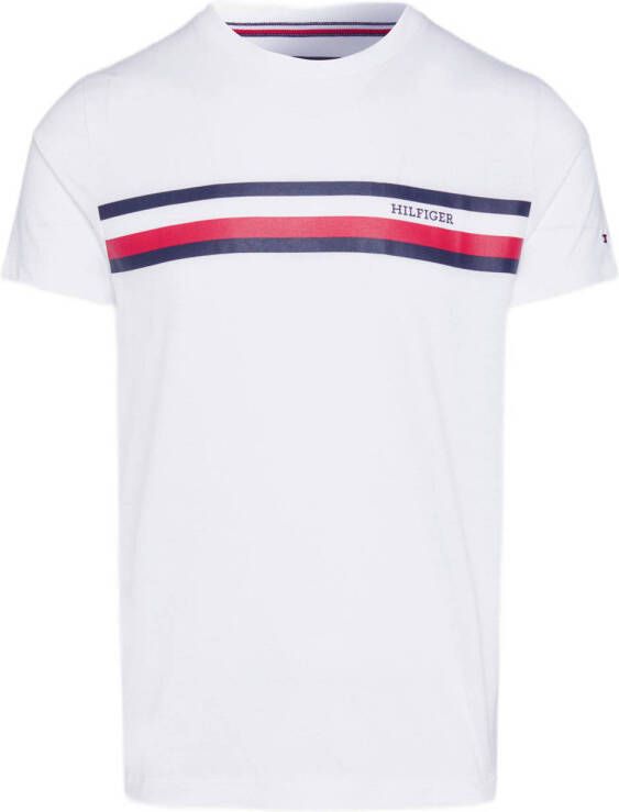 Tommy Hilfiger T-shirt MONOTYPE CHEST STRIPE met logo wit
