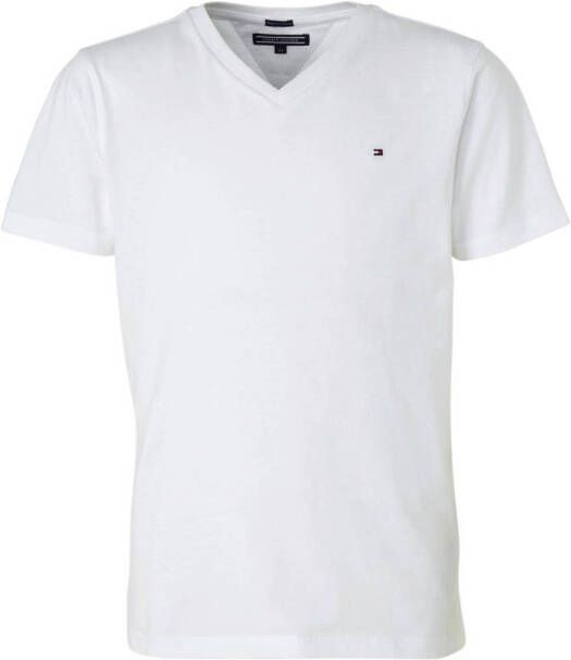 Tommy Hilfiger Shirt met V-hals BOYS BASIC VN KNIT S S met -merklabel