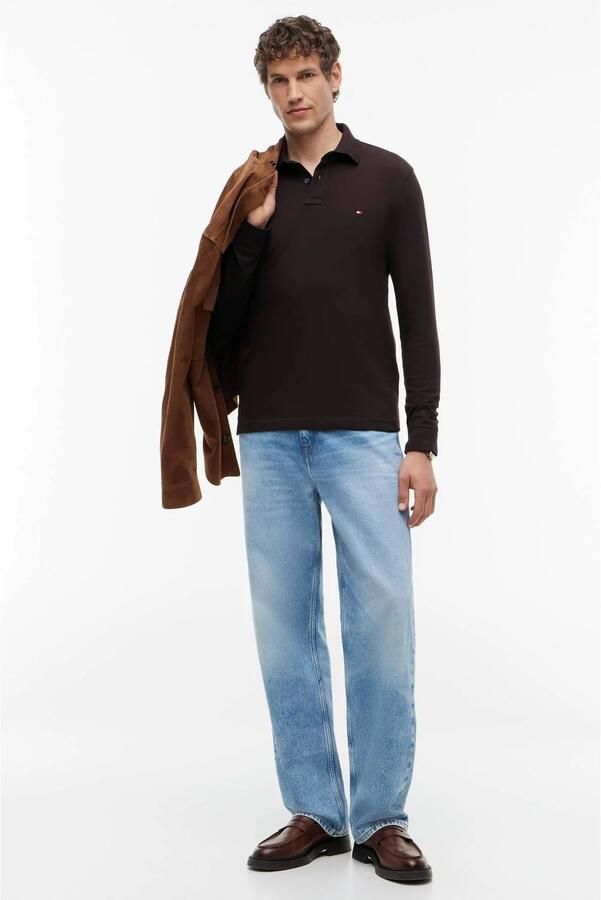 Tommy Hilfiger 1985 regular fit polo met logo bruin - Foto 2