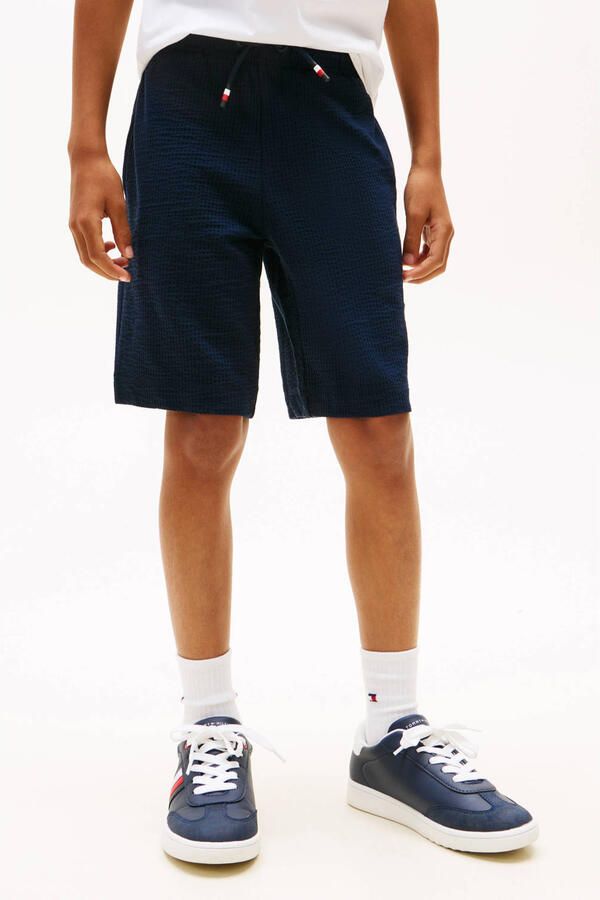 TOMMY HILFIGER Jongens Broeken Jersey Seersucker Sweatshort Donkerblauw - Foto 5