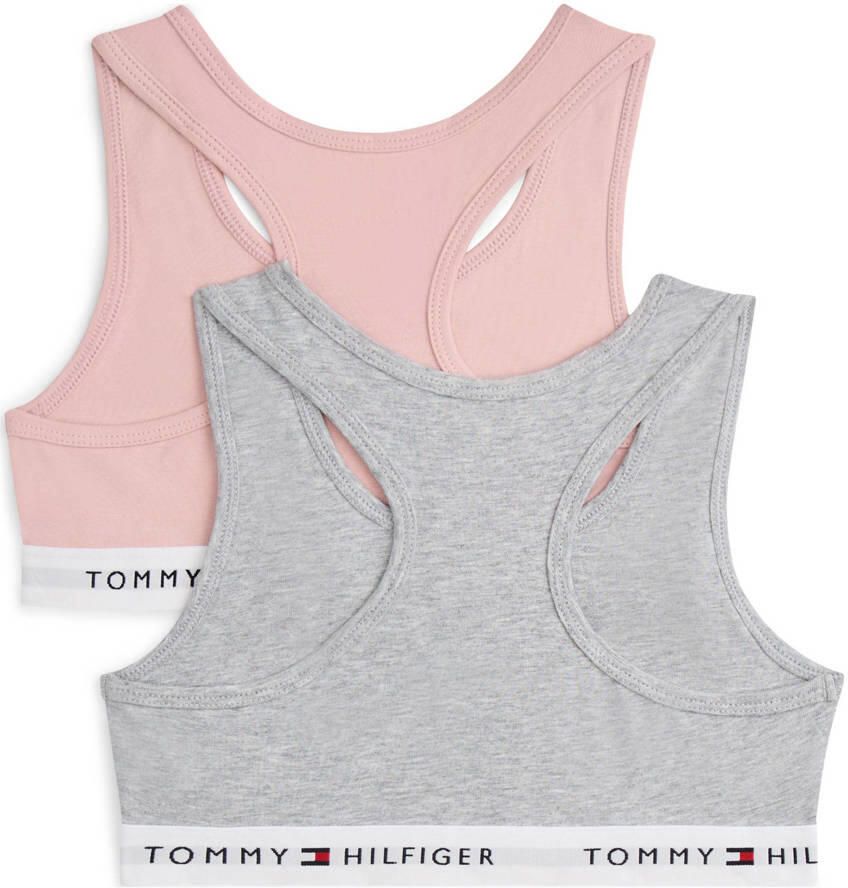 Tommy Hilfiger bh top roze grijs melange (set van 2)
