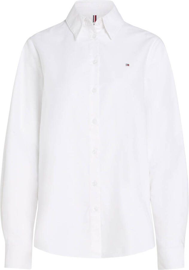 Tommy Hilfiger Overhemdblouse OXFORD RELAXED FIT SHIRT met blousekraag en borduursel