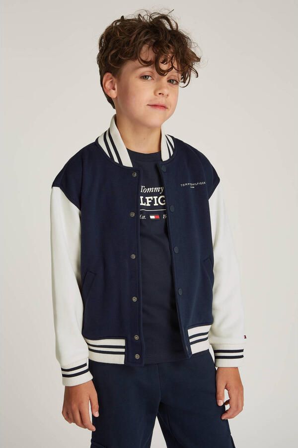 Tommy Hilfiger Sweatvest U MINI CORP LOGO BOMBER met contrasterende mouwen met logo-opdruk