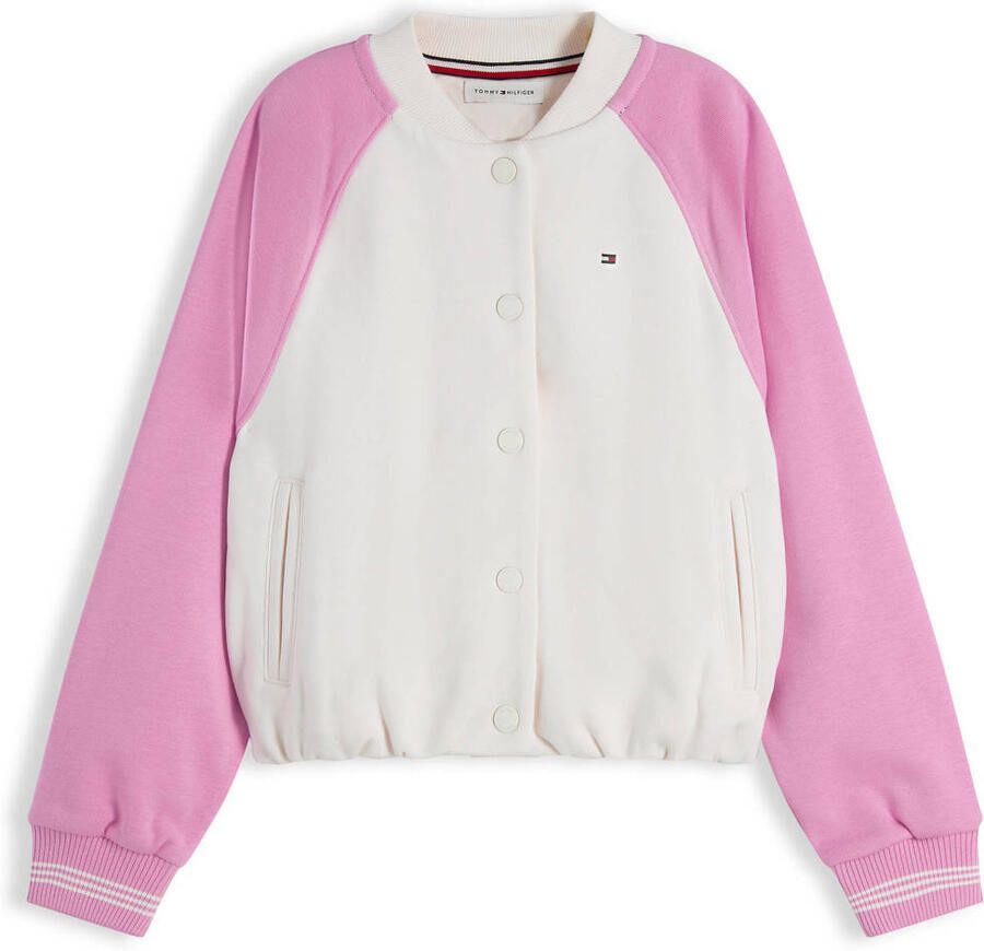 Tommy Hilfiger bomberjack met elastische boord en backprint roze