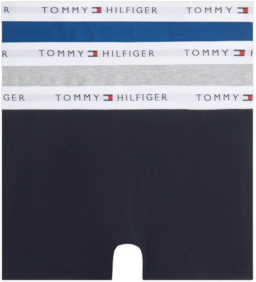 Tommy Hilfiger boxershort donkerblauw grijs blauw Jongens Stretchkatoen