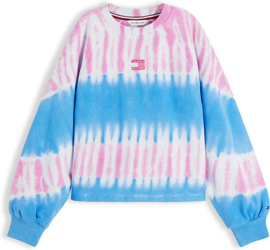 Tommy Hilfiger boxy tie-dye sweater blauw
