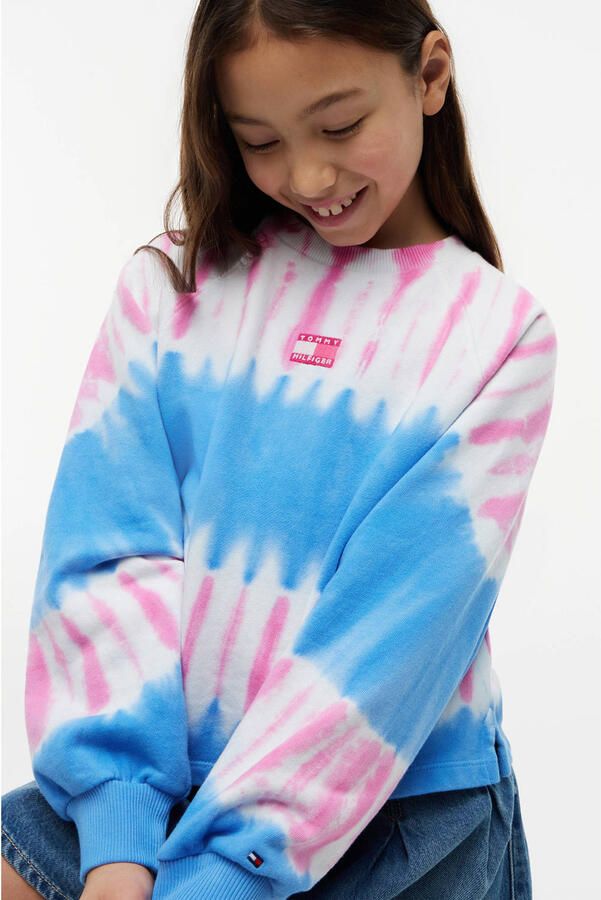 Tommy Hilfiger boxy tie-dye sweater blauw - Foto 3