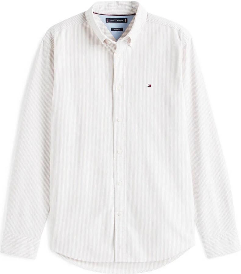 Tommy Hilfiger gestreepte regular oxford overhemd beige