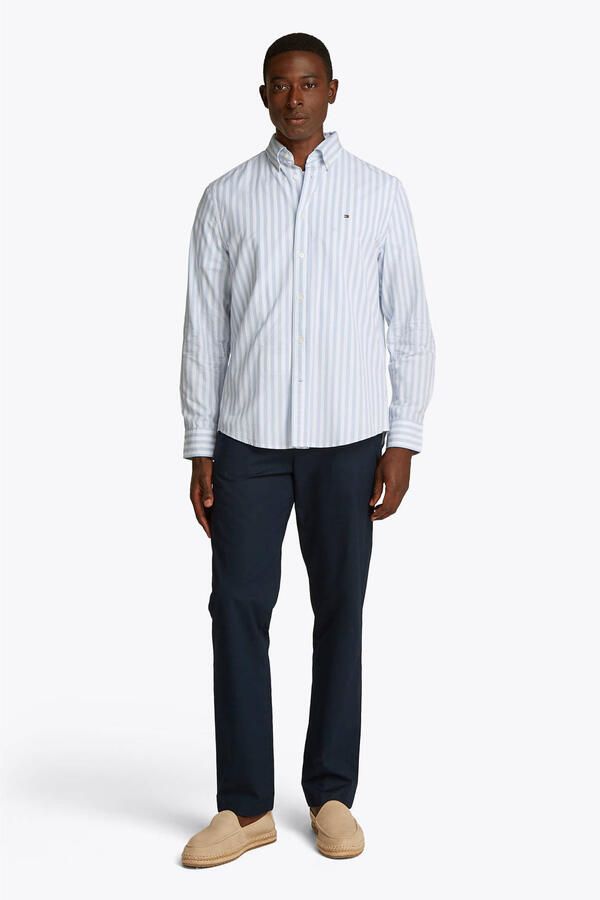 TOMMY HILFIGER Heren Overhemden Flex Poplin Bold Stripe Rf Shirt Lichtblauw