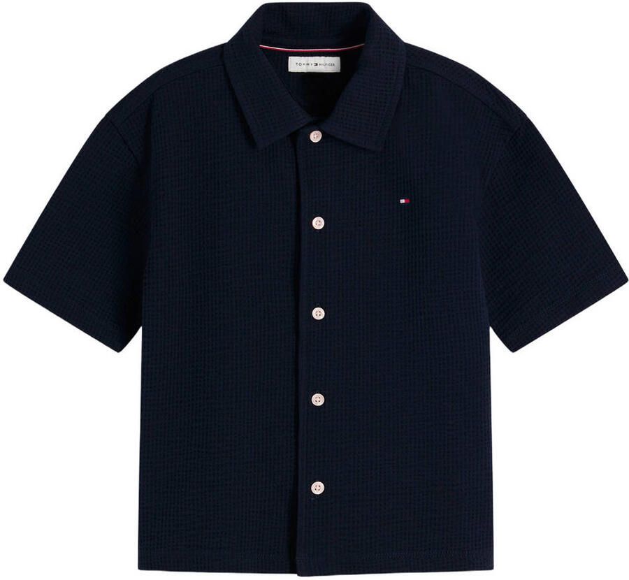 TOMMY HILFIGER Jongens Overhemden Jersey Seersucker Shirt Ss Donkerblauw - Foto 3
