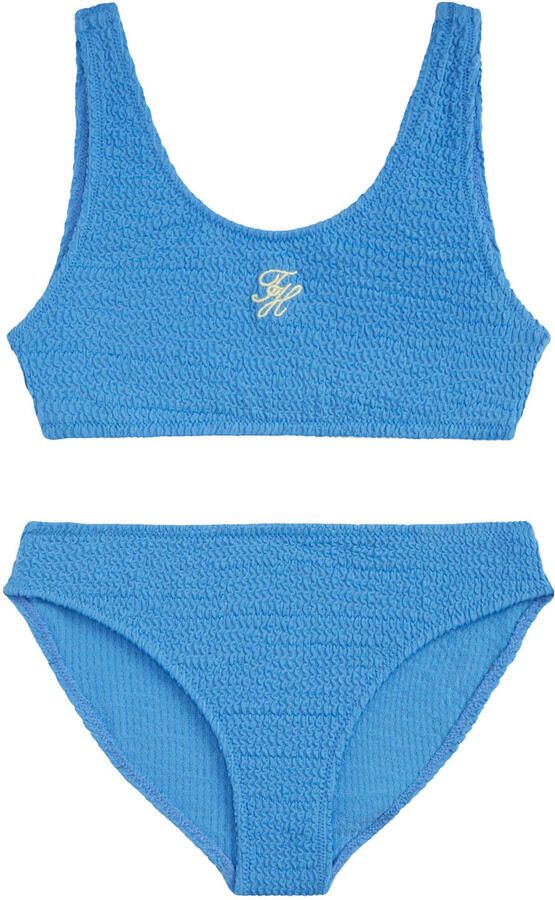 Tommy Hilfiger crop bikini met textuur blauw