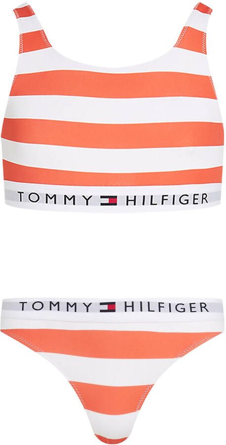 Tommy Hilfiger crop bikini oranje wit - Foto 1