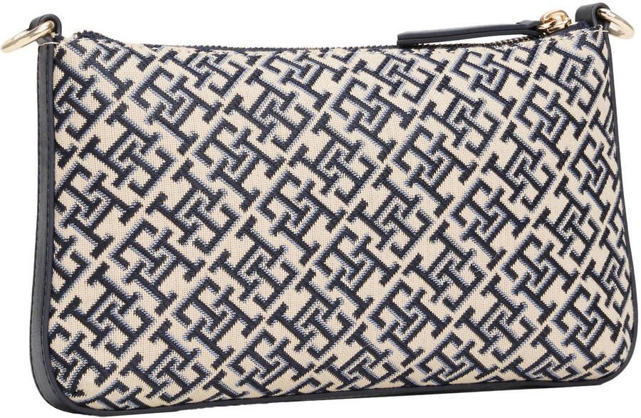 Tommy Hilfiger crossbody tas TH Jacquard met logoprint donkerblauw beige - Foto 2