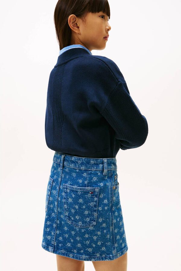 Tommy Hilfiger denim gebloemde spijkerrok light blue denim - Foto 2