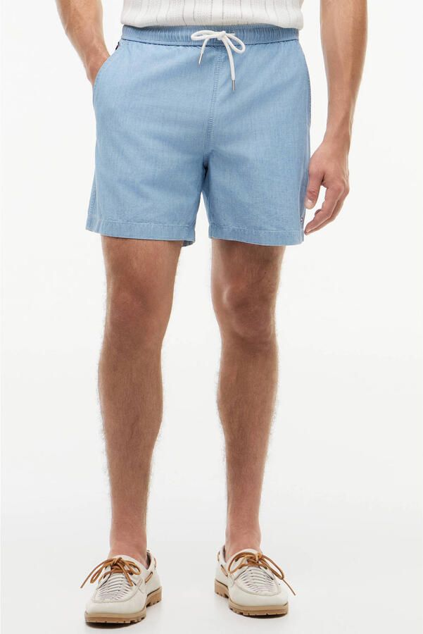 Tommy Hilfiger DOVER 6' PO CHAMBRAY regular casual short met linnen lichtblauw - Foto 3
