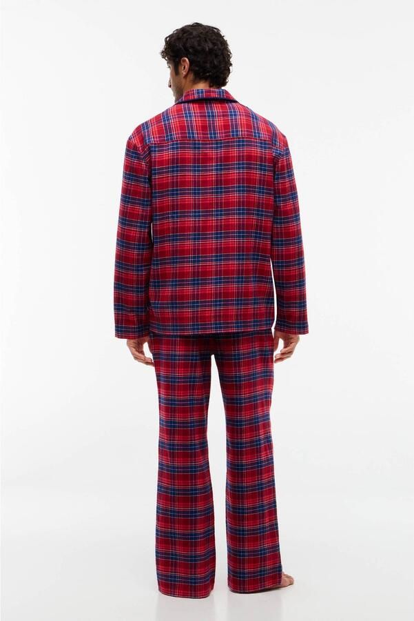 Tommy Hilfiger flanel pyjama set rood blauw - Foto 3