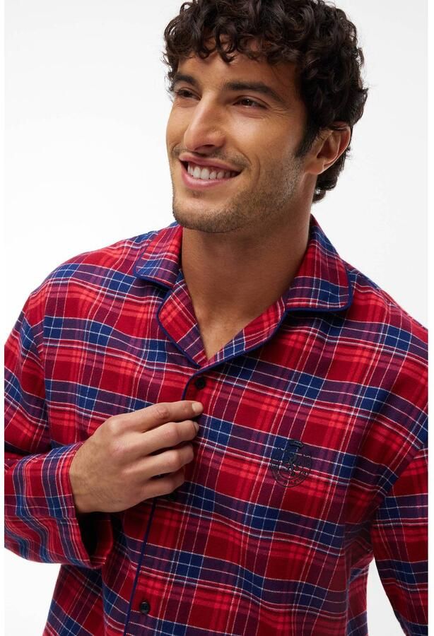 Tommy Hilfiger flanel pyjama set rood blauw - Foto 2
