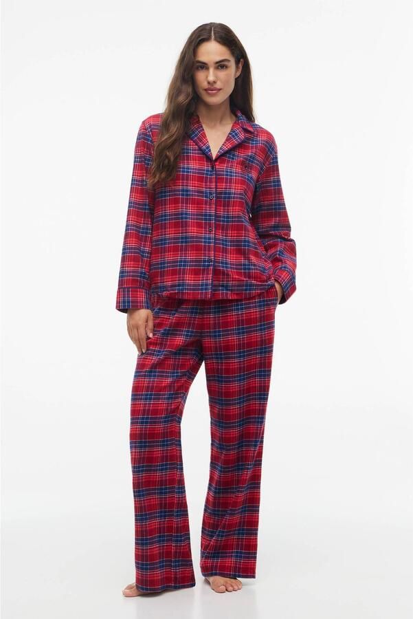 Tommy Hilfiger flanel pyjama set rood blauw - Foto 3