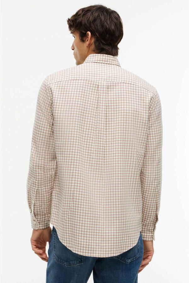 Tommy Hilfiger flanel regular fit geruit overhemd coastal taupe - Foto 2