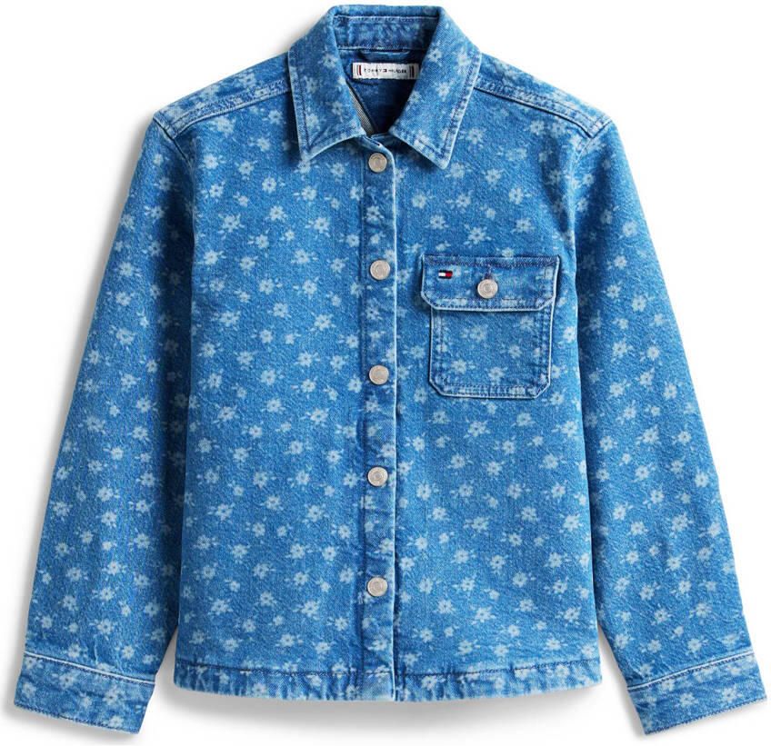 Tommy Hilfiger gebloemde denim blouse blauw