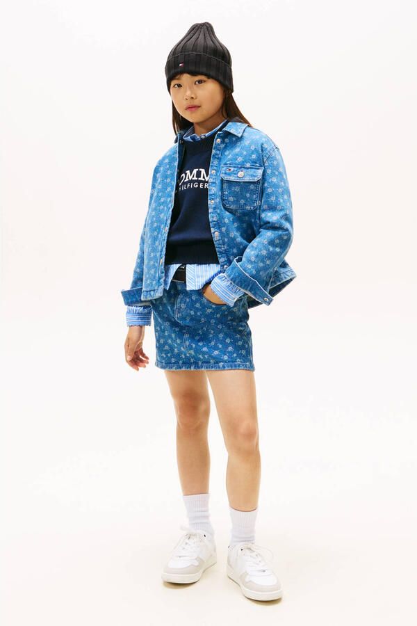 Tommy Hilfiger gebloemde denim blouse blauw - Foto 2