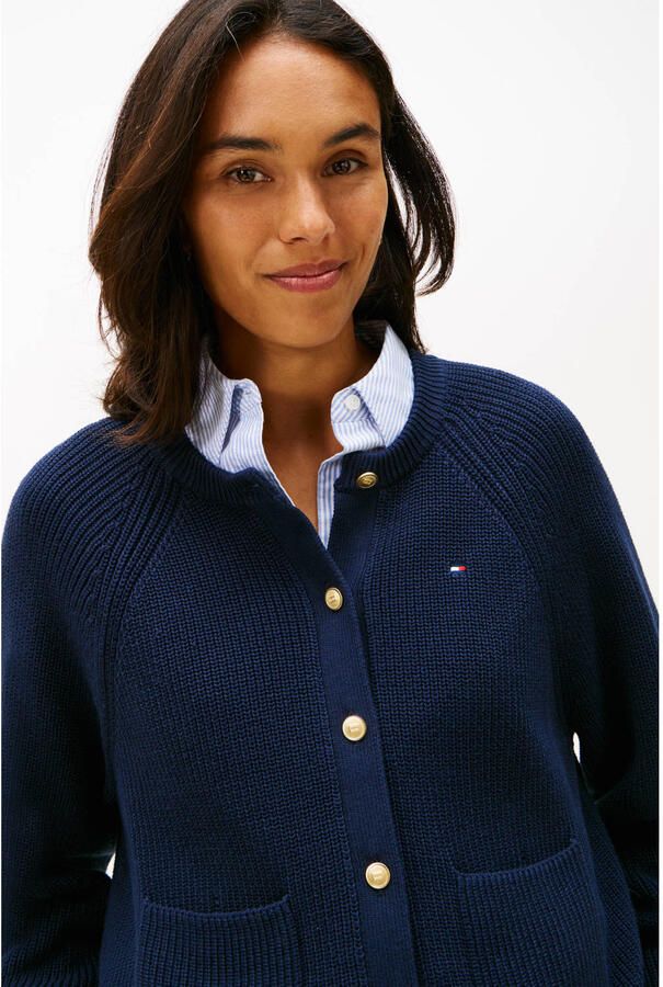 Tommy Hilfiger gebreid vest marineblauw - Foto 2