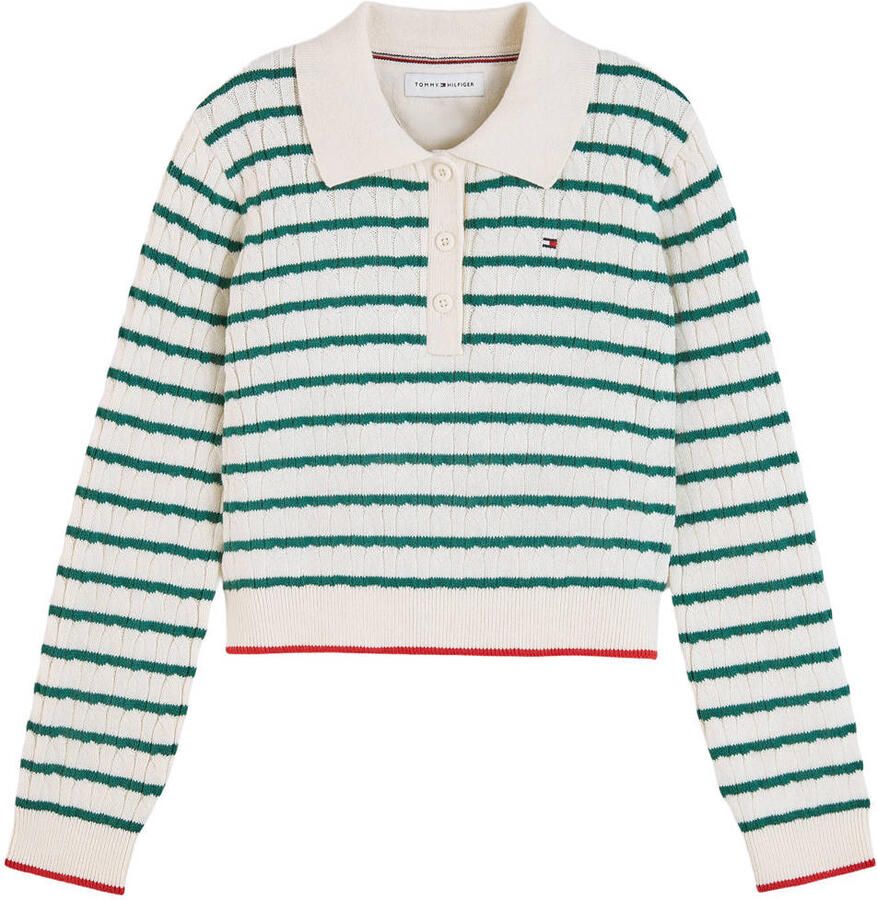 Tommy Hilfiger gebreide gestreepte trui groen