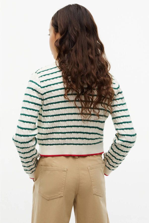Tommy Hilfiger gebreide gestreepte trui groen - Foto 3