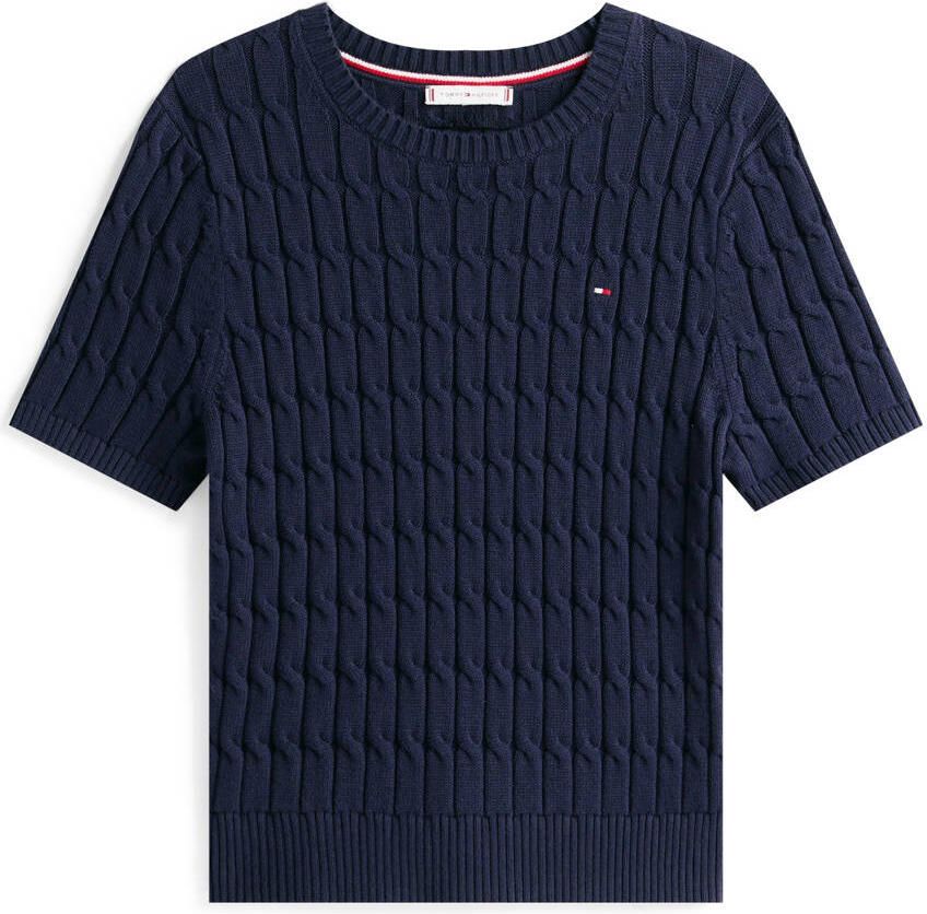 Tommy Hilfiger Trui met korte mouwen CO CABLE MID GG S S C-NK SWT