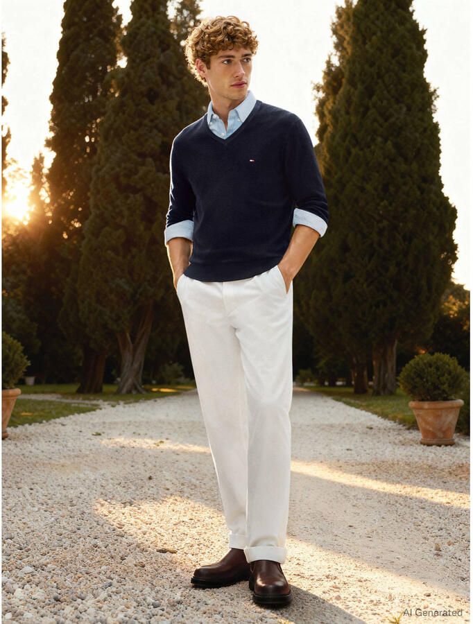 Tommy Hilfiger Sweater Essential Cotton V Neck - Foto 2