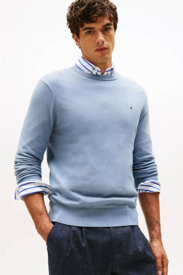 Tommy Hilfiger Regular fit gebreide pullover van een mix van katoen en kasjmier