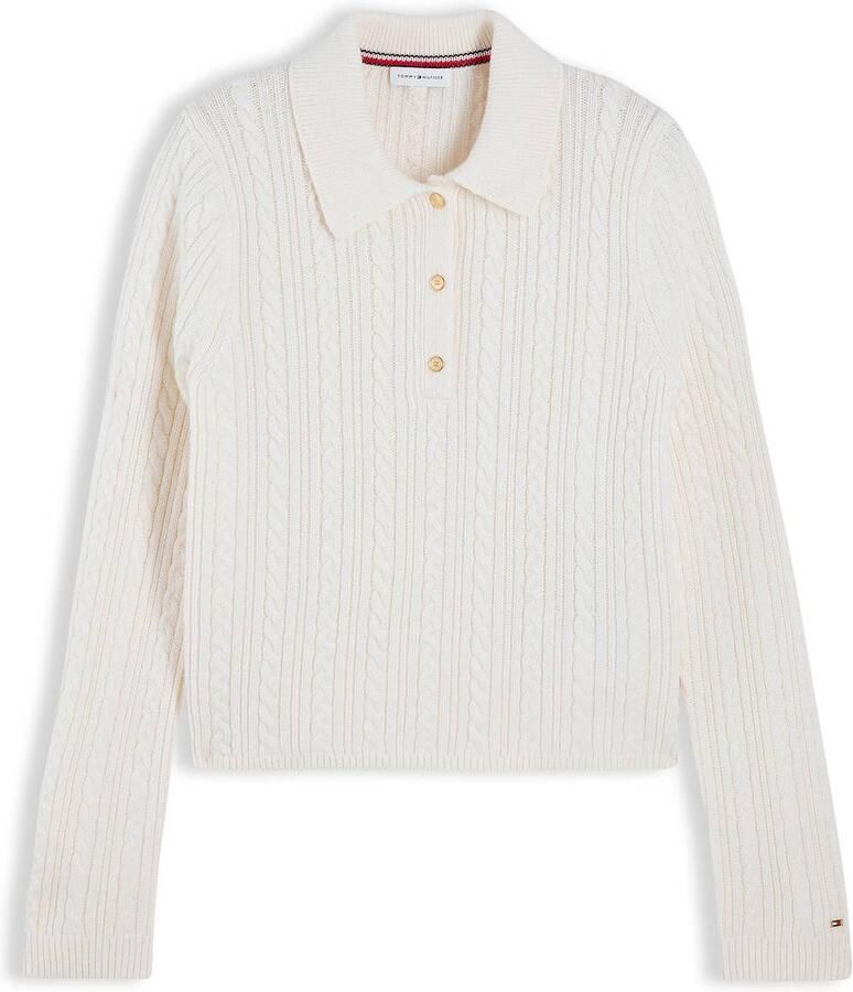 Tommy Hilfiger Poloshirt van wolmix met zijdegehalte