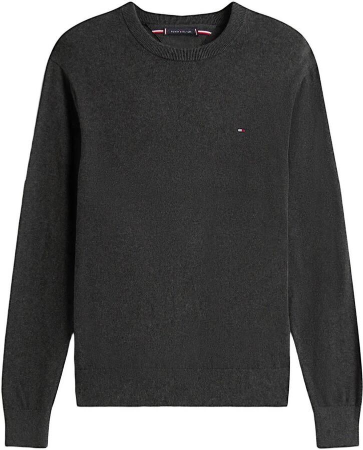 TOMMY HILFIGER Heren Truien & Vesten Pima Org Ctn Cashmere Crew Neck Donkergrijs