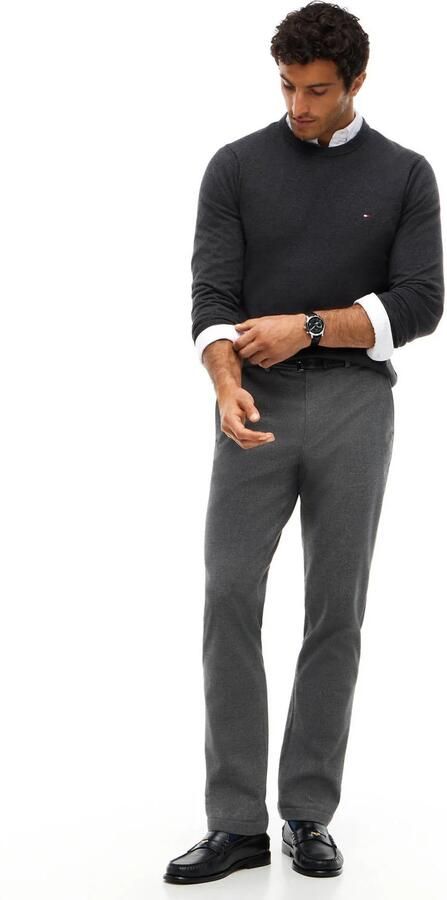 TOMMY HILFIGER Heren Truien & Vesten Pima Org Ctn Cashmere Crew Neck Donkergrijs - Foto 3