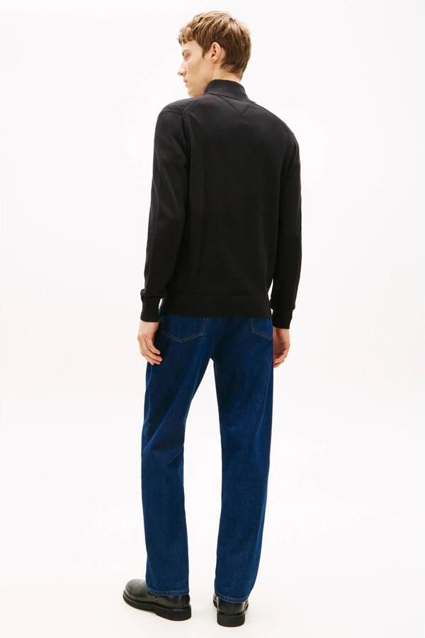 TOMMY HILFIGER Heren Truien & Vesten Pima Org Ctn Cashmere Zip Mock Zwart - Foto 3